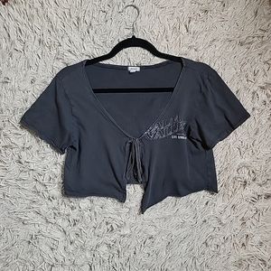 Garage Dark Gray Crop Top